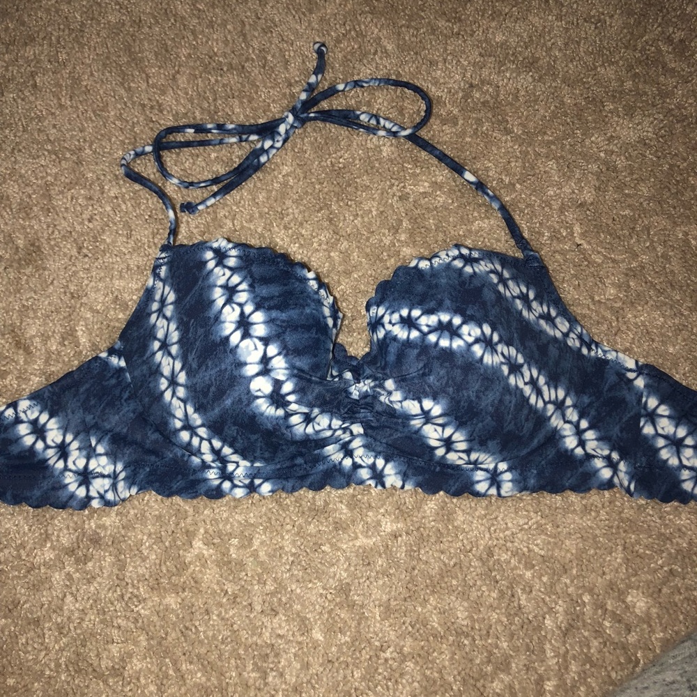 Blue halter bikini